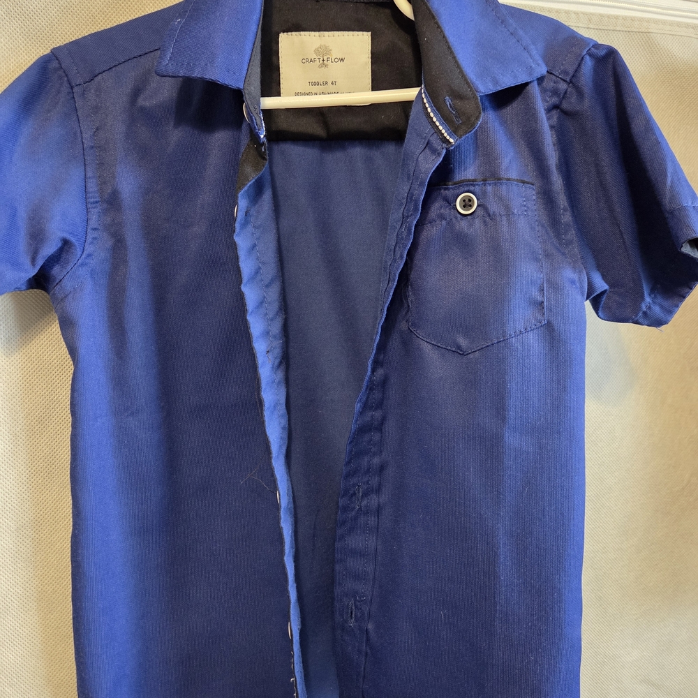 Blue Button Down Kids Shirt